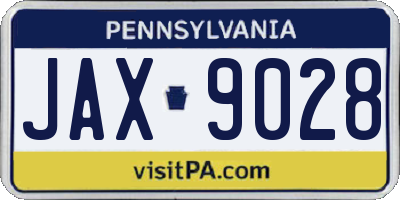 PA license plate JAX9028