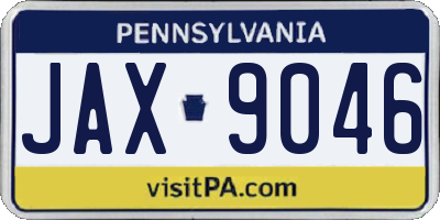 PA license plate JAX9046