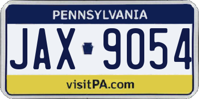 PA license plate JAX9054