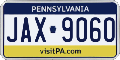 PA license plate JAX9060