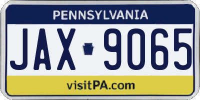 PA license plate JAX9065