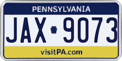 PA license plate JAX9073