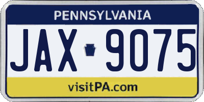 PA license plate JAX9075