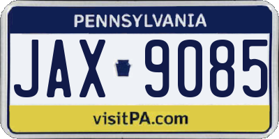 PA license plate JAX9085