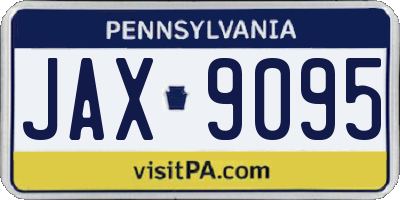 PA license plate JAX9095