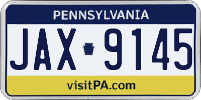 PA license plate JAX9145