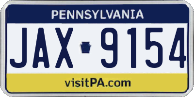 PA license plate JAX9154