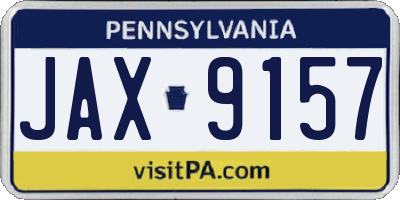 PA license plate JAX9157
