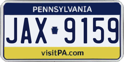 PA license plate JAX9159
