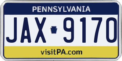 PA license plate JAX9170