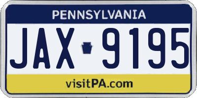 PA license plate JAX9195