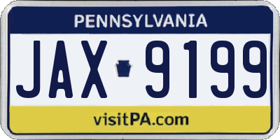 PA license plate JAX9199