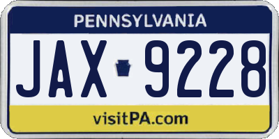 PA license plate JAX9228