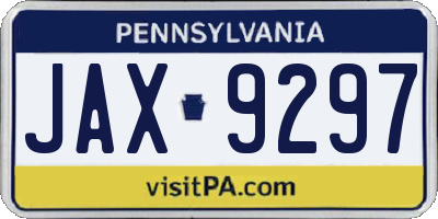 PA license plate JAX9297