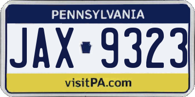 PA license plate JAX9323