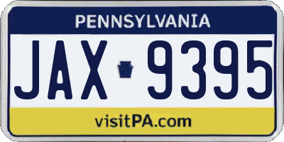 PA license plate JAX9395