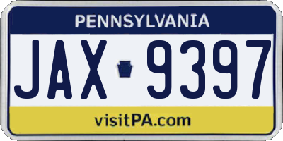 PA license plate JAX9397