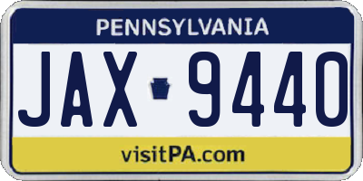 PA license plate JAX9440