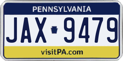 PA license plate JAX9479