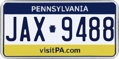PA license plate JAX9488
