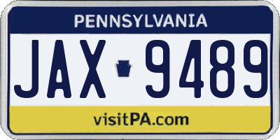 PA license plate JAX9489
