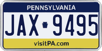 PA license plate JAX9495