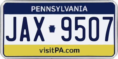 PA license plate JAX9507