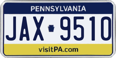 PA license plate JAX9510