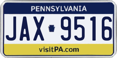 PA license plate JAX9516