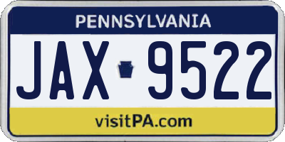 PA license plate JAX9522