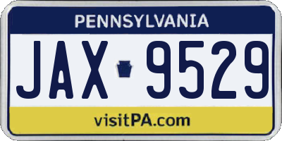 PA license plate JAX9529