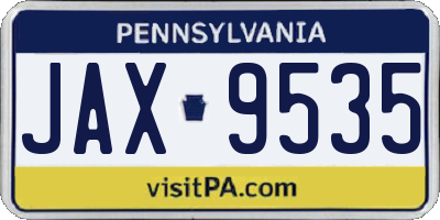 PA license plate JAX9535