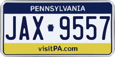 PA license plate JAX9557