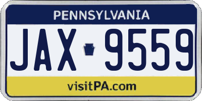 PA license plate JAX9559