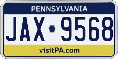 PA license plate JAX9568
