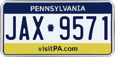 PA license plate JAX9571