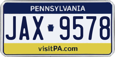 PA license plate JAX9578