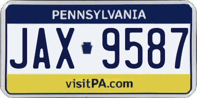 PA license plate JAX9587