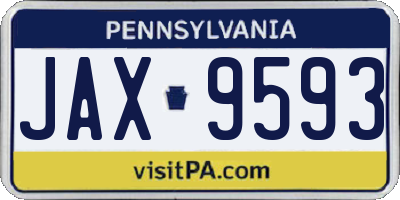 PA license plate JAX9593