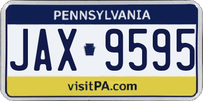 PA license plate JAX9595