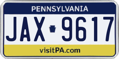 PA license plate JAX9617