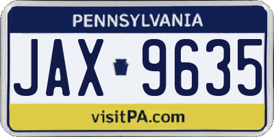 PA license plate JAX9635