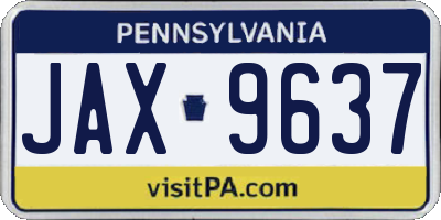 PA license plate JAX9637
