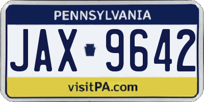 PA license plate JAX9642