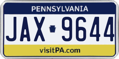 PA license plate JAX9644