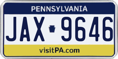 PA license plate JAX9646