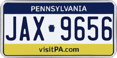 PA license plate JAX9656