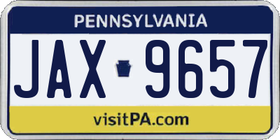 PA license plate JAX9657