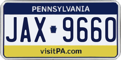 PA license plate JAX9660