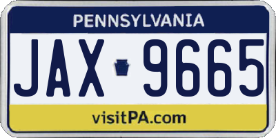 PA license plate JAX9665